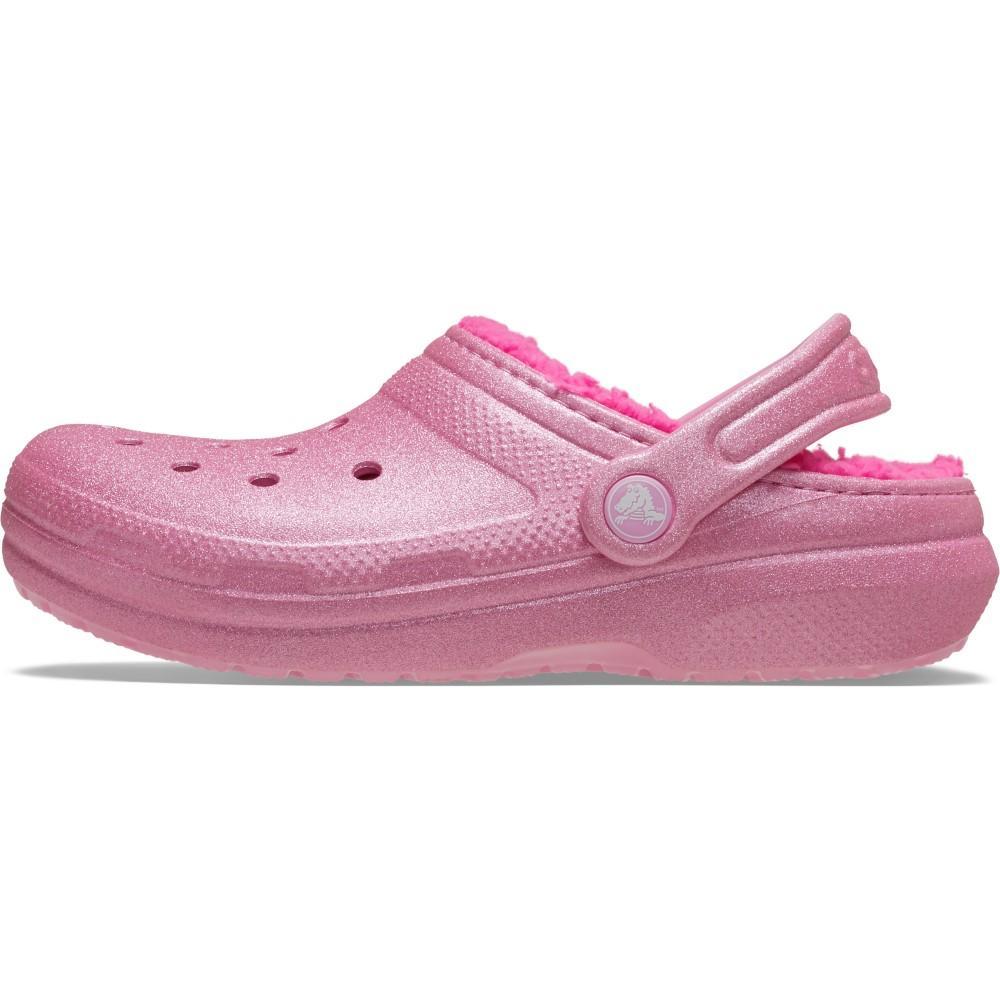 Sandália Crocs Classic Lined Glitter Clog T Pink Tweed - 3