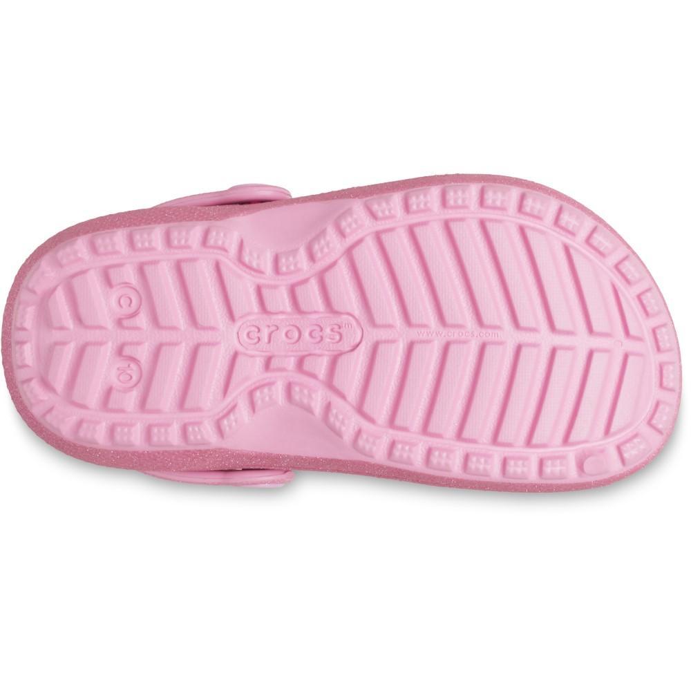 Sandália Crocs Classic Lined Glitter Clog T Pink Tweed - 6