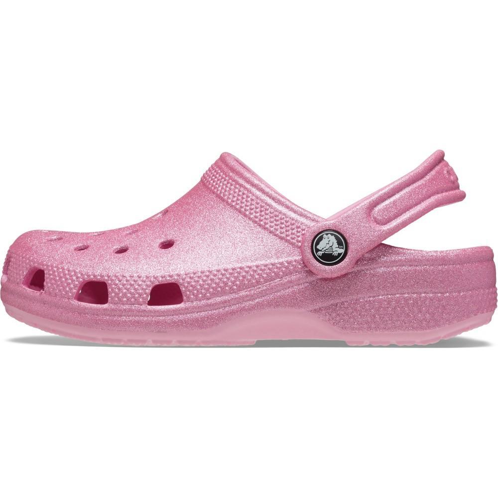Sandália crocs classic clog glitter juvenil 
 pink tweed glitter - 3