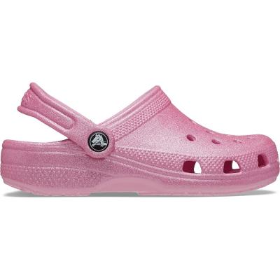 Sandália crocs classic clog glitter juvenil 
 pink tweed glitter