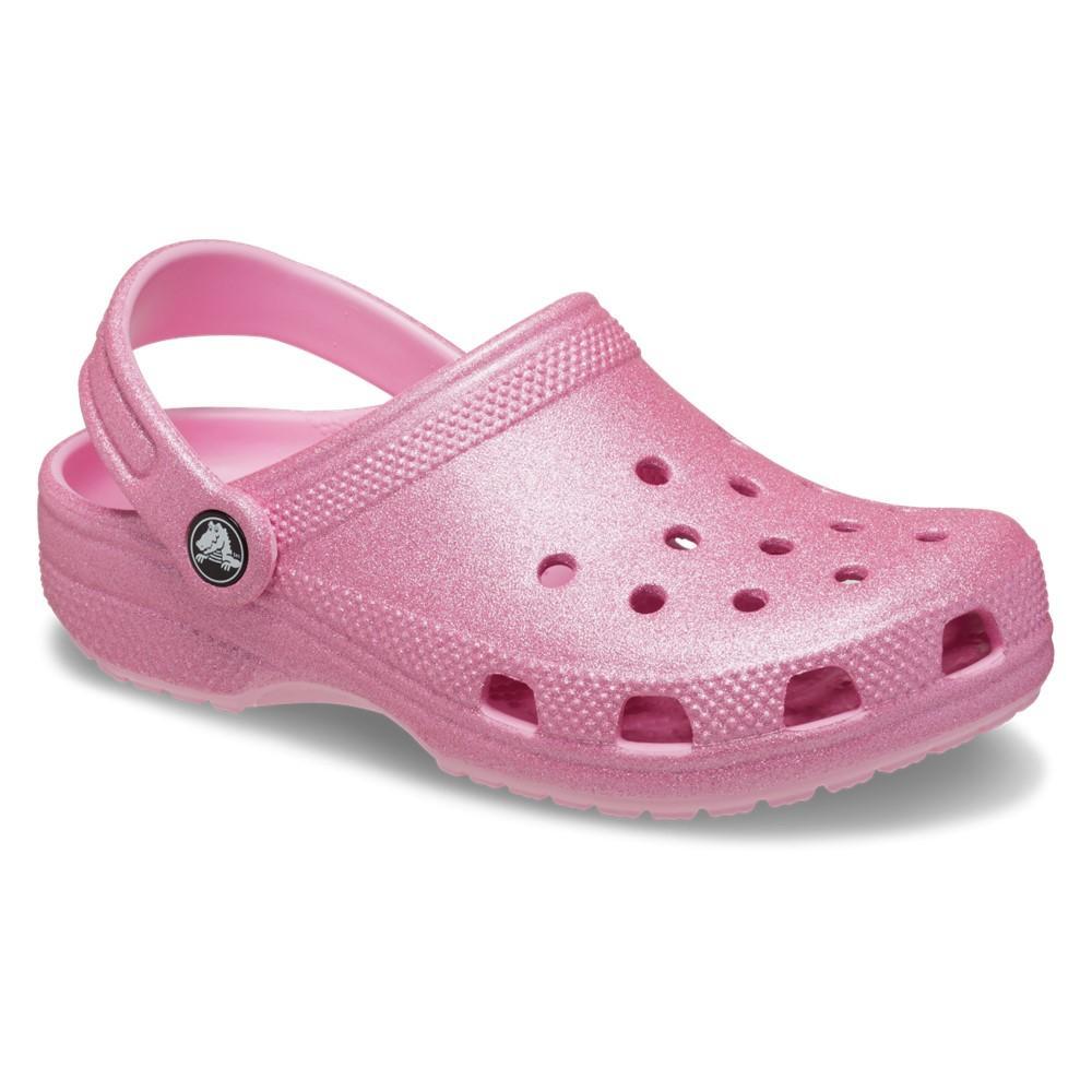 Sandália crocs classic clog glitter infantil pink tweed glitter - 2