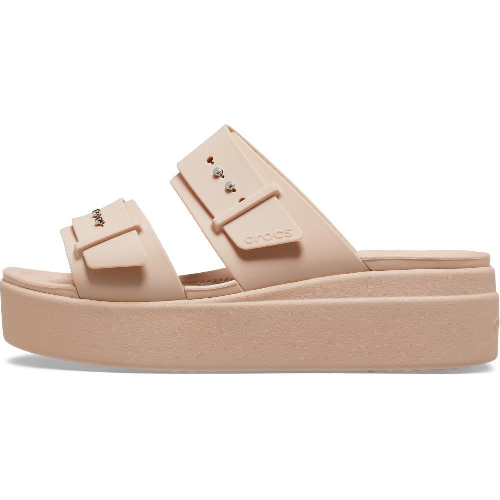 Sandália crocs brooklyn sandal lowwdg pink caramel - 3