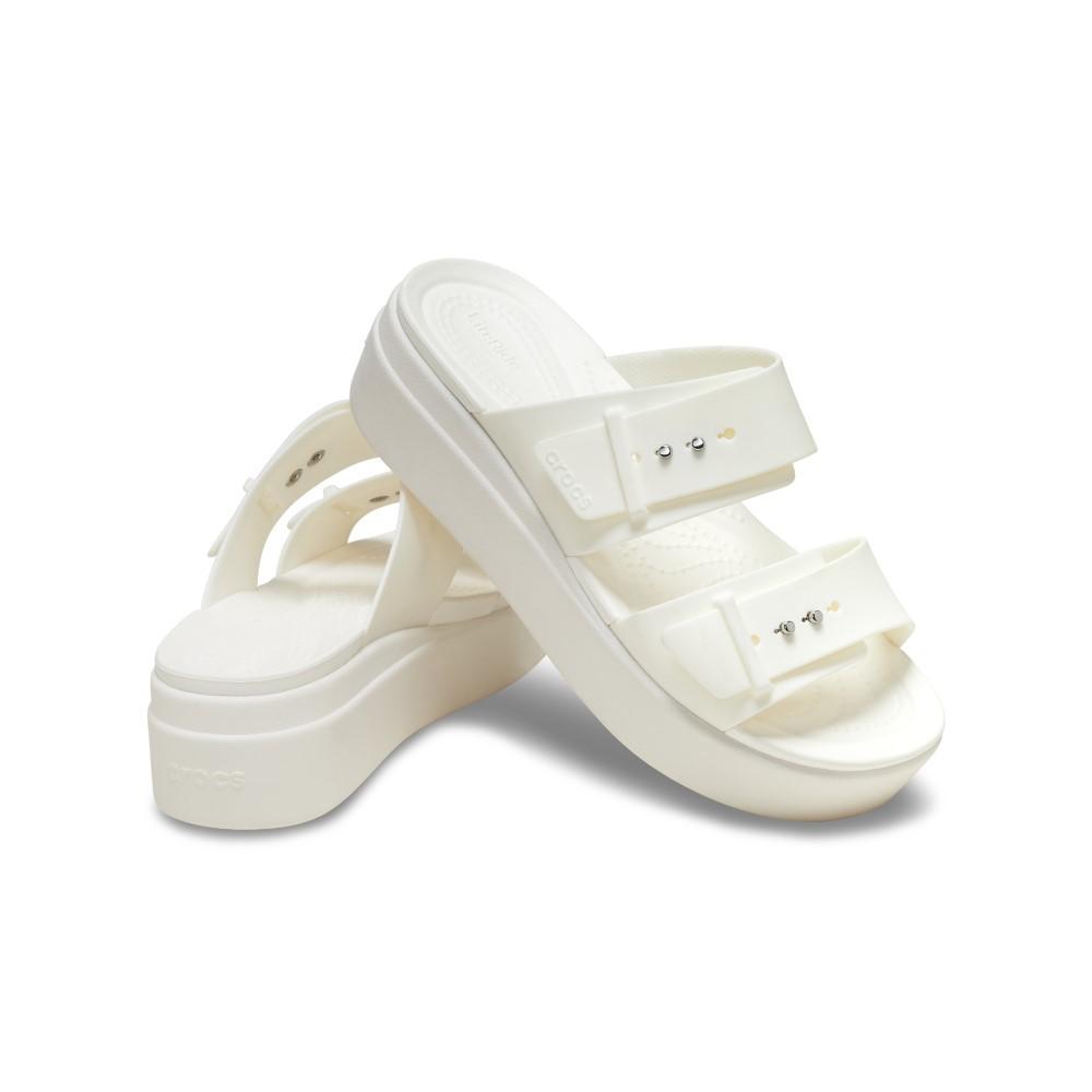 Sandália crocs brooklyn sandal lowwdg chalk - 4