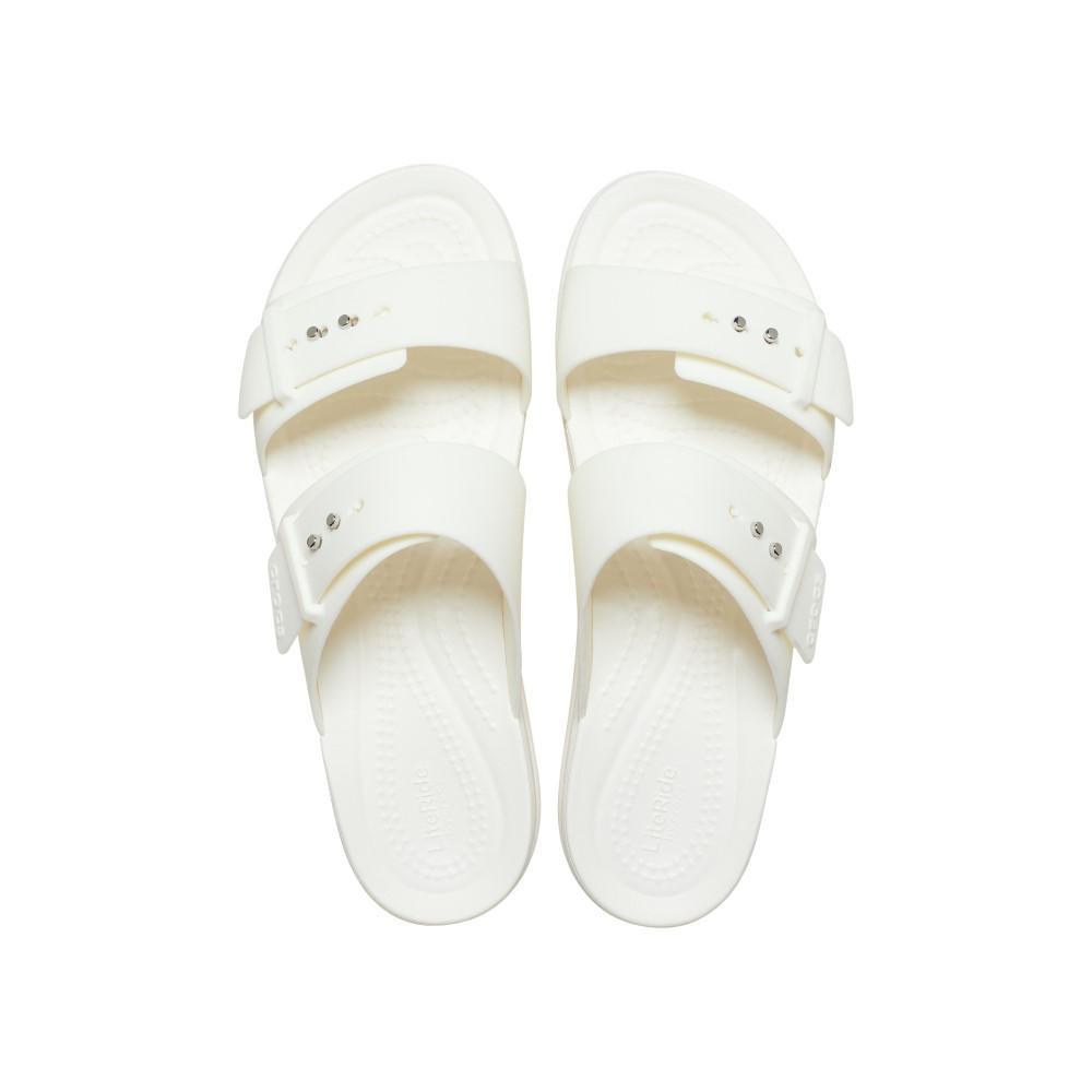 Sandália crocs brooklyn sandal lowwdg chalk - 5