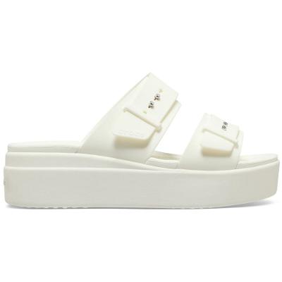 Sandália crocs brooklyn sandal lowwdg chalk