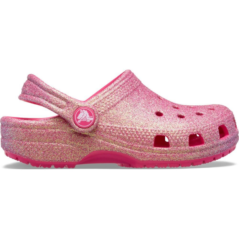 Sandália crocs classic iridescent glitter clg t dragon fruit - 1