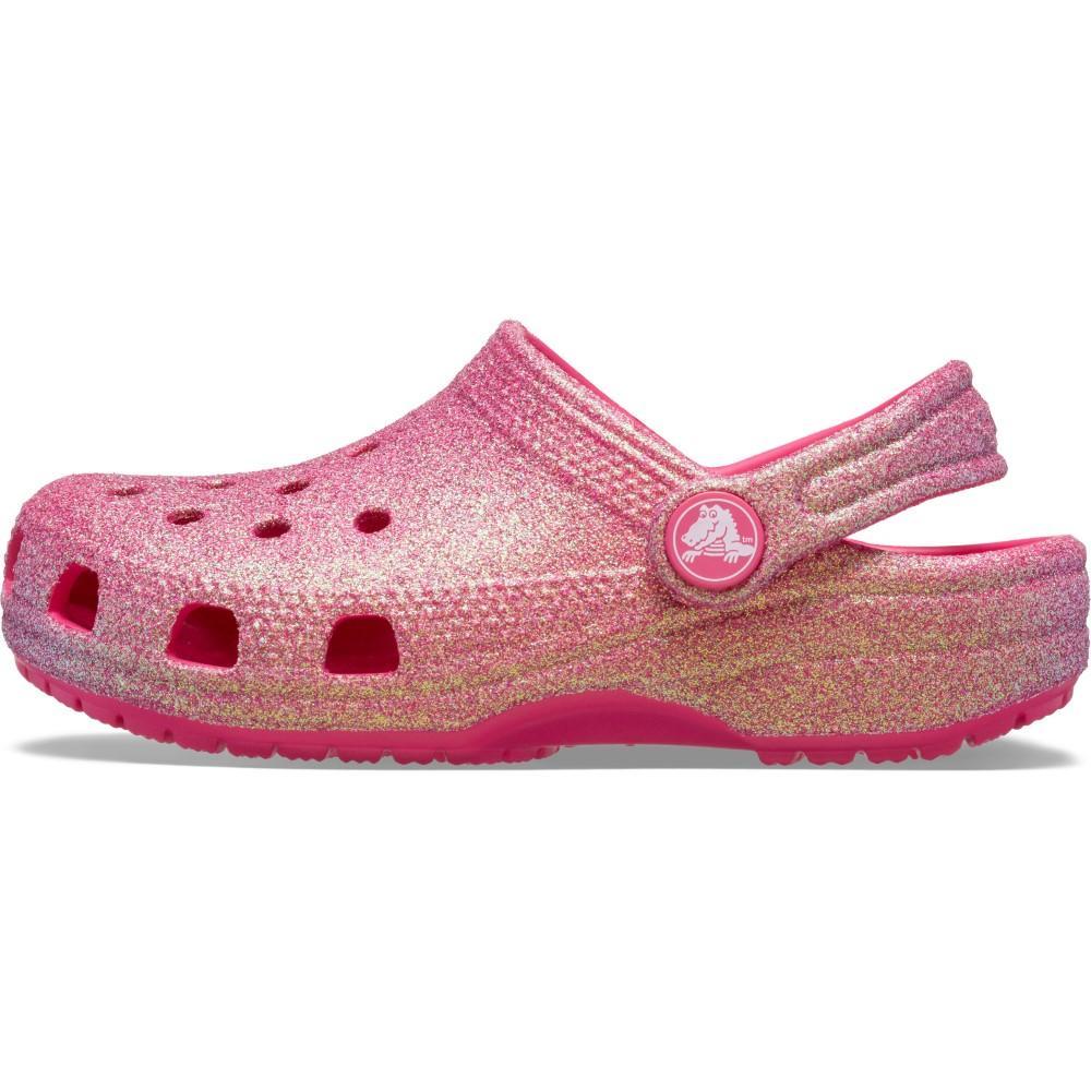 Sandália crocs classic iridescent glitter clg t dragon fruit - 3