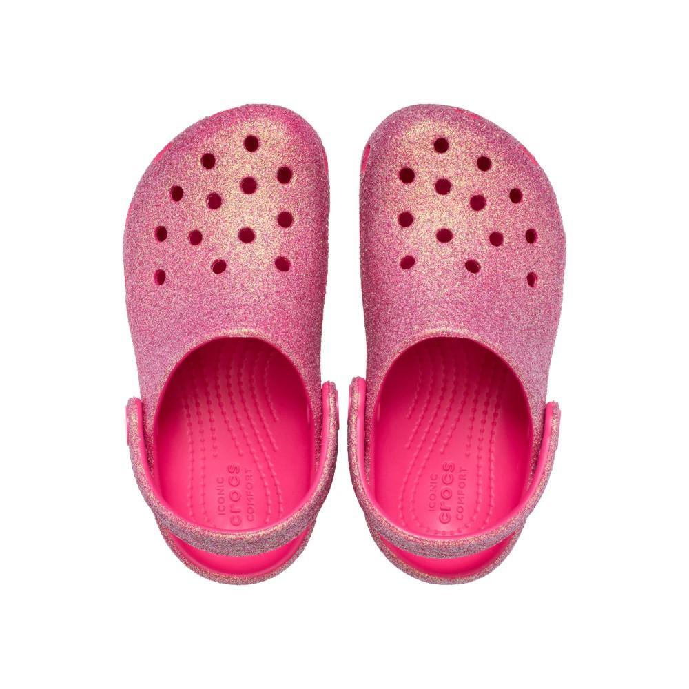 Sandália crocs classic iridescent glitter clg t dragon fruit - 4