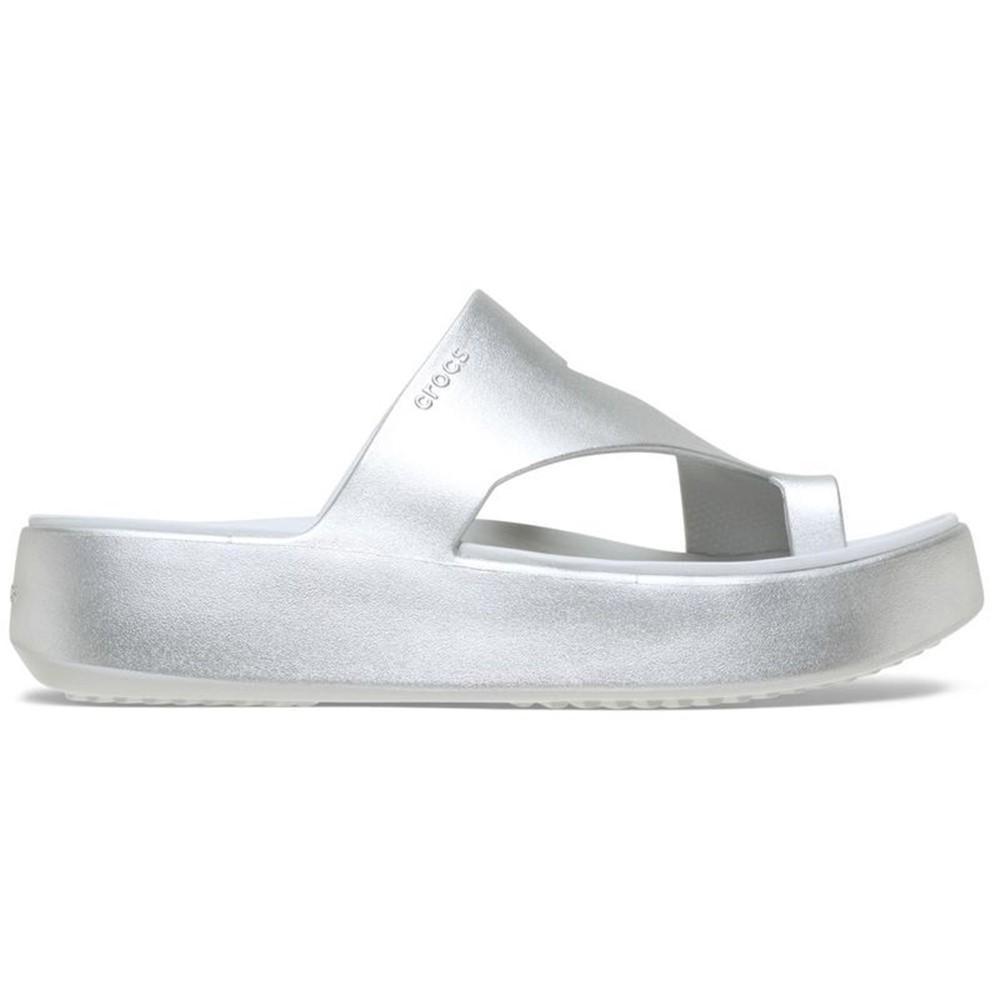 Sandália Crocs Getaway Metallic Platform Toe Loop
 SILVER - 1