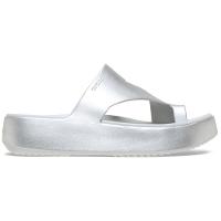 Sandália Crocs Getaway Metallic Platform Toe Loop
 SILVER - 1