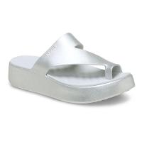 Sandália Crocs Getaway Metallic Platform Toe Loop
 SILVER - 2