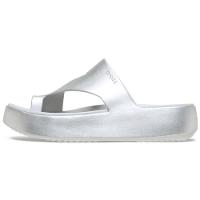 Sandália Crocs Getaway Metallic Platform Toe Loop
 SILVER - 3