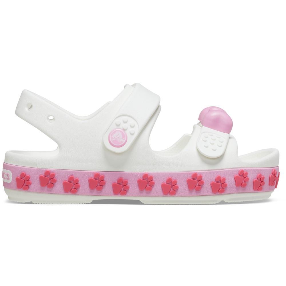 Sandália crocs crocband cruiser pet t white/pink tweed - 1