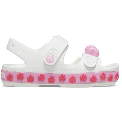 Sandália crocs crocband cruiser pet t white/pink tweed