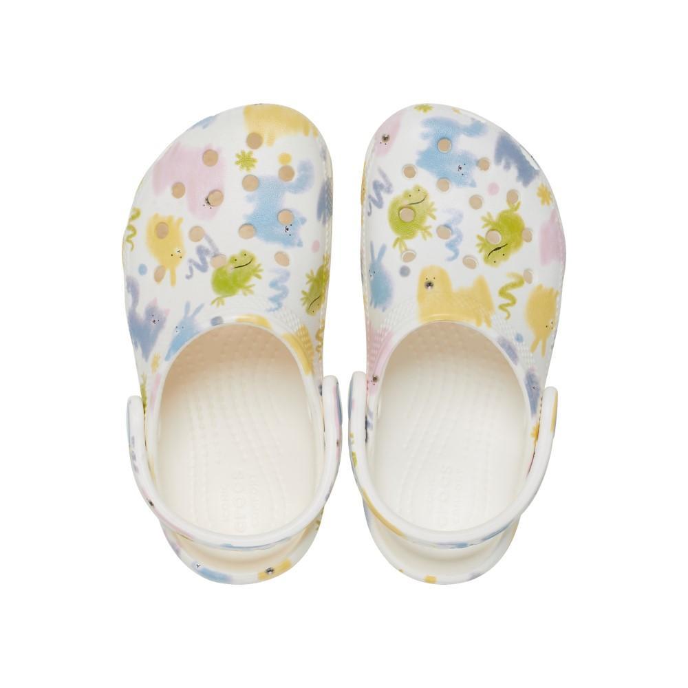Sandália crocs classic pastel pets clog t chalk - 5