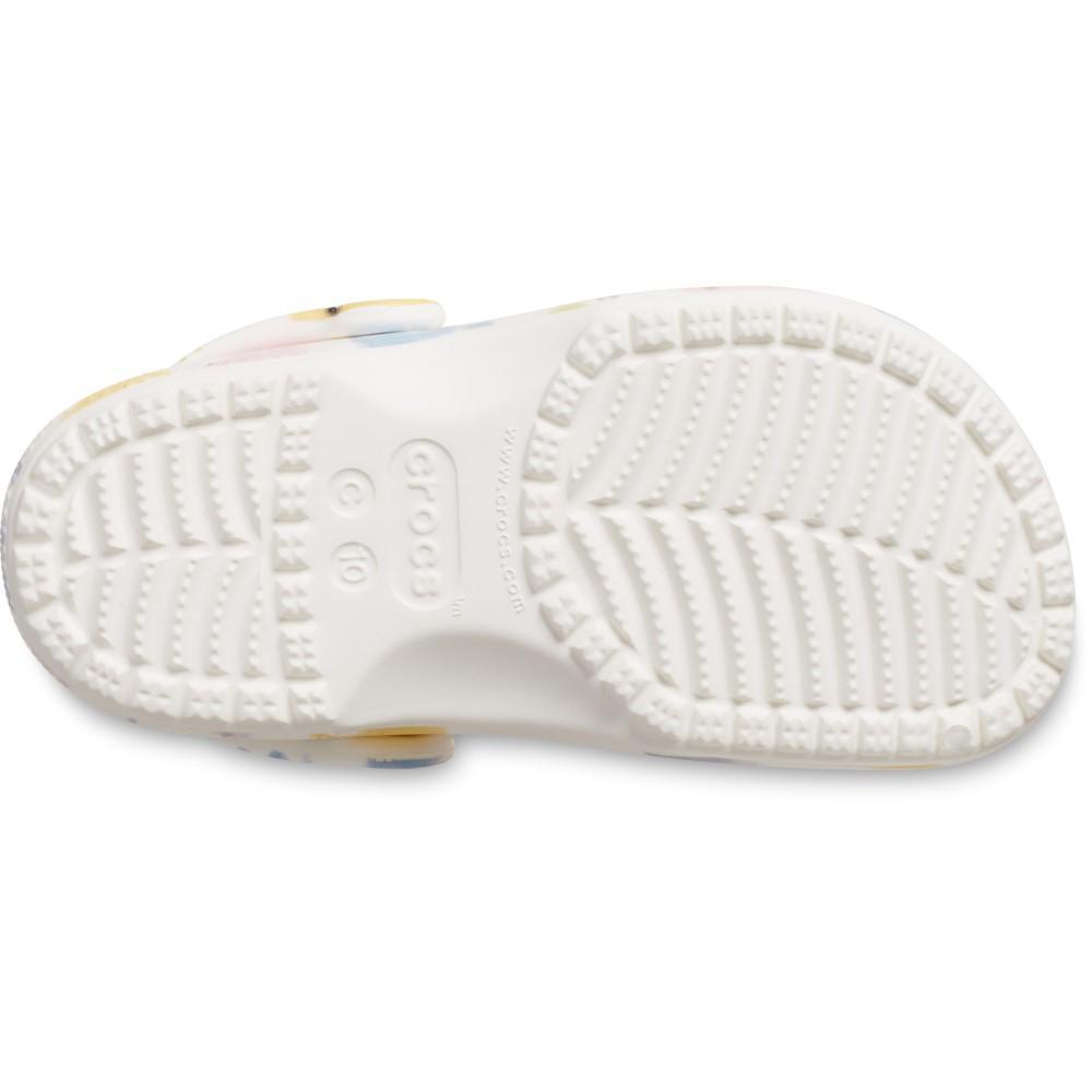 Sandália crocs classic pastel pets clog t chalk - 6