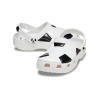 Sandália crocs classic bola futebol clog t white/black