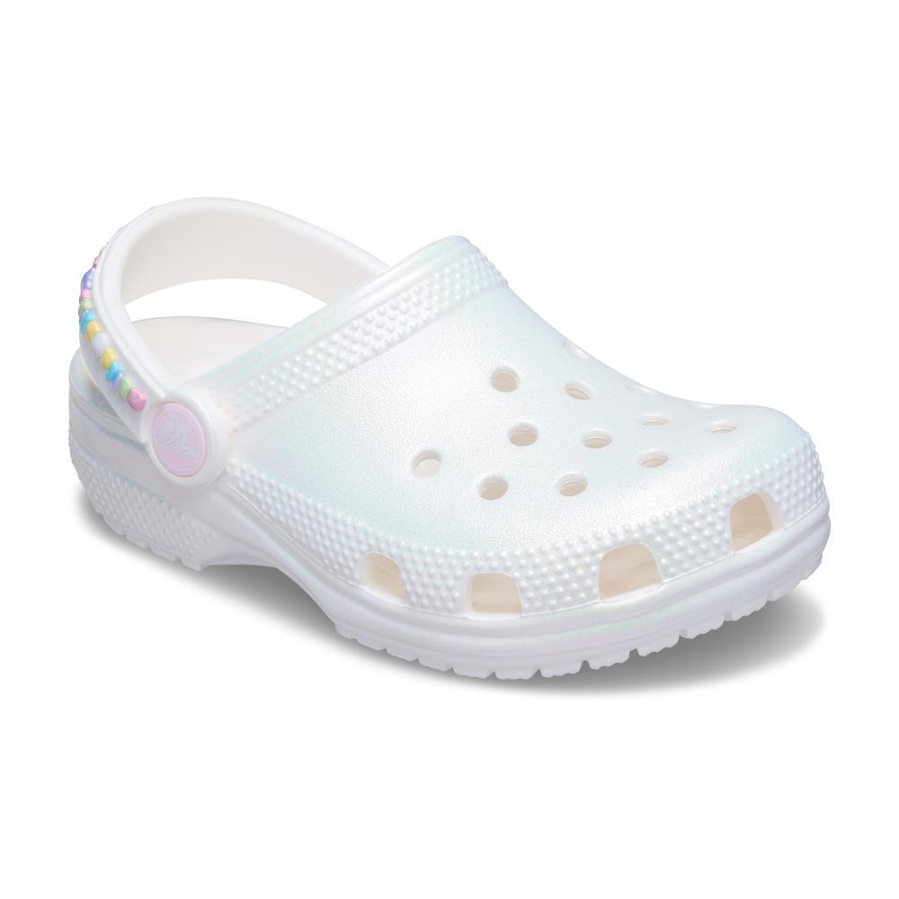 Sandália Crocs Classic Friendship Iridescent Clog K White - 2
