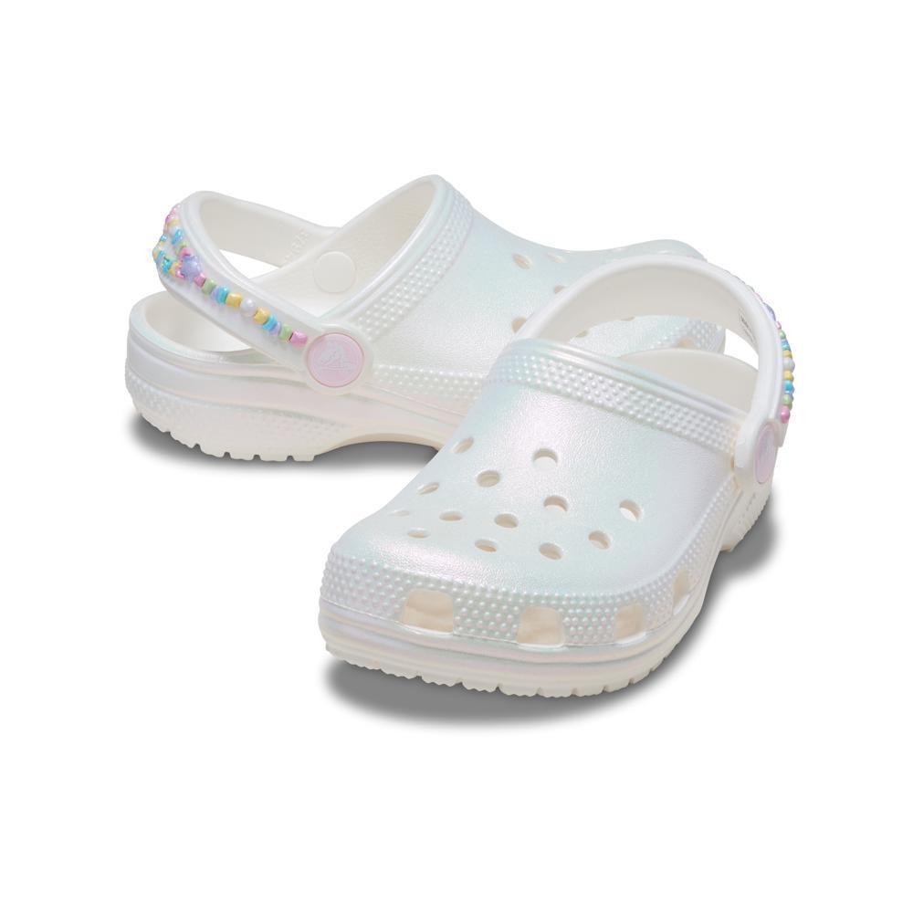 Sandália Crocs Classic Friendship Iridescent Clog K White - 3
