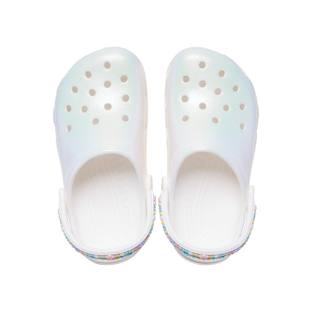 Sandália Crocs Classic Friendship Iridescent Clog K White - 4