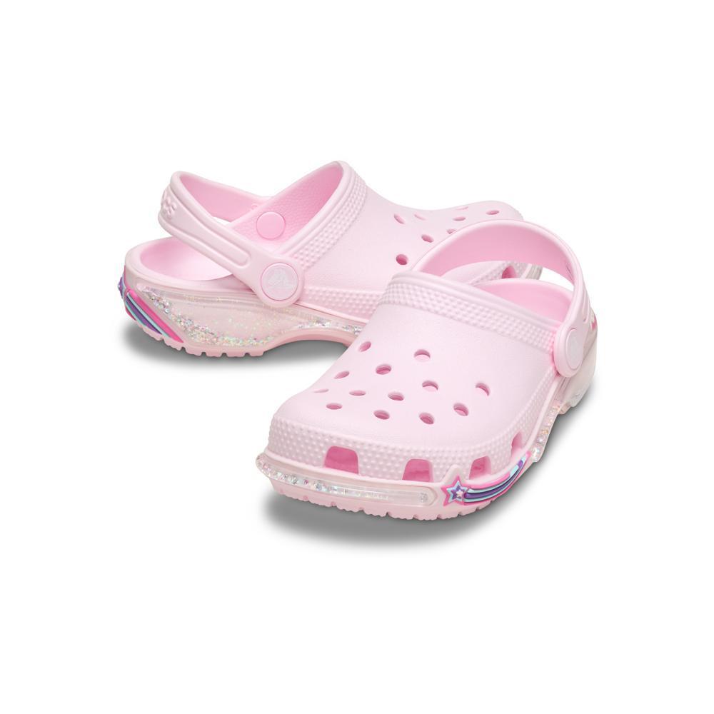 Sandália Crocs Classic Star Sparkle Shaker Clog T Pink Milk - 4