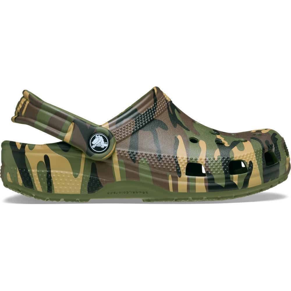Sandália Crocs Classic Camouflage Clog K Army Green/Multi - 1