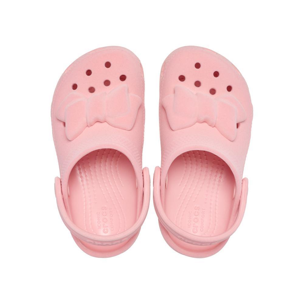 Sandália Crocs Classic Velvet Bow Clog T Powder Pink - 5