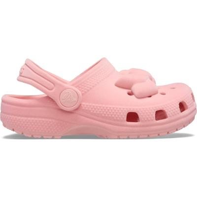Sandália Crocs Classic Velvet Bow Clog T Powder Pink
