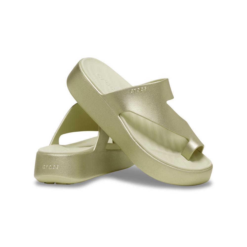 Sandália Crocs Getaway Platform Toe Loop Champagne Metallic - 4