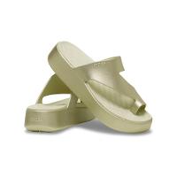 Sandália Crocs Getaway Platform Toe Loop Champagne Metallic