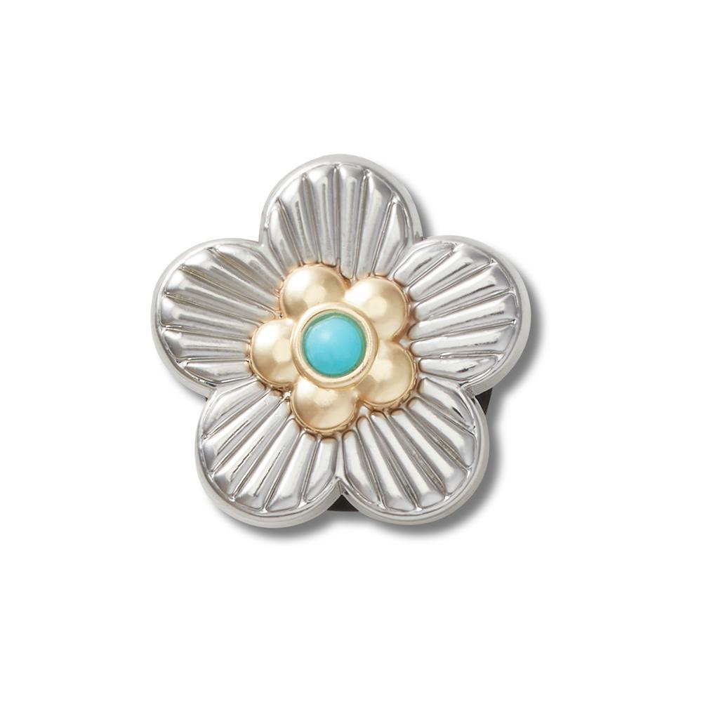 Jibbitz™ Flor de Turquesa Prata Único - 1