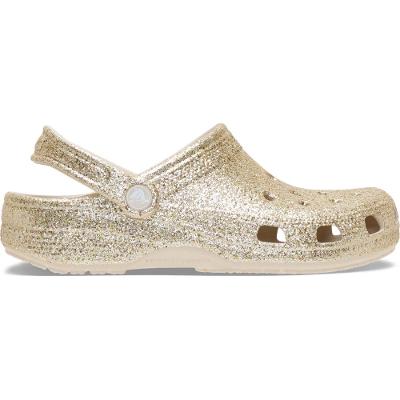 Sandália Crocs Classic Chunky Glitter Clog  Sandstone