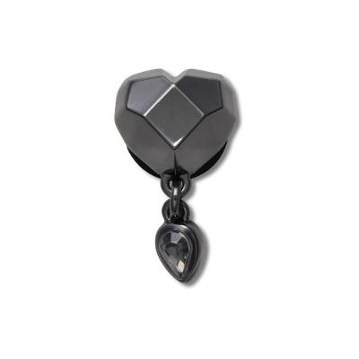 Jibbitz™ Coração Preto de Metal Único