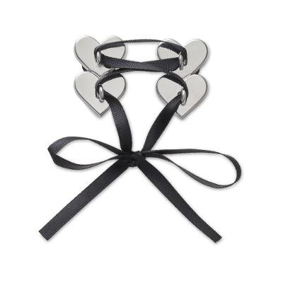 Jibbitz™ Coração Prata com Laço Único