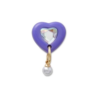 Jibbitz™ Coração Roxo com Pérola Único