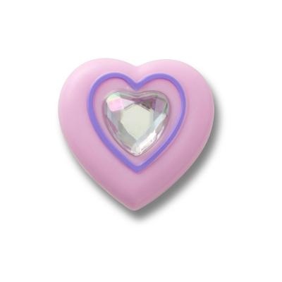 Jibbitz™ Coração Rosa com Gema Único