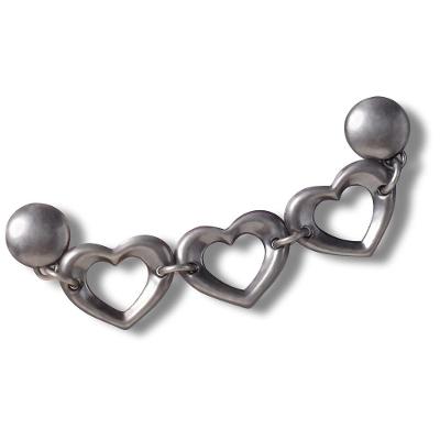 Jibbitz™ Corrente Coração Triplo Prateado Único