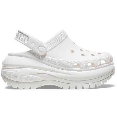 Sandália crocs classic mega crush platform clog white