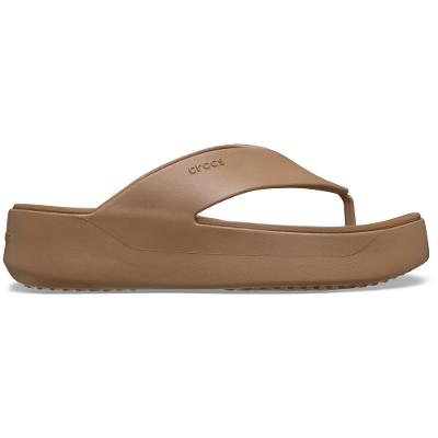 Sandália Crocs Getaway Plataform Flip Milk Chocolate