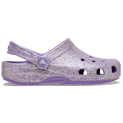 Sandália Crocs Classic Fantasy Glitter Clog K Purple
