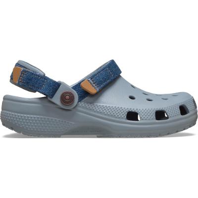 Sandália Crocs Classic Denim Adjustable Backstrap Clog K Concrete