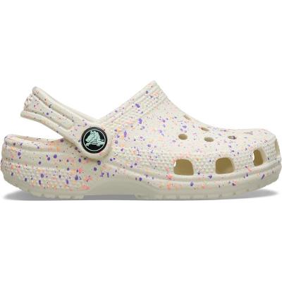 Sandália Crocs Classic Glow Paint Splatter Clog K Summit White/Multi