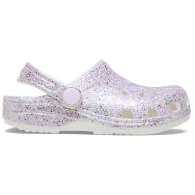 Sandália Crocs Classic Fantasy Glitter Clog T White