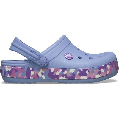 Sandália Crocs Crocband Glow Confetti Band Clog K Blue Haze/Multi