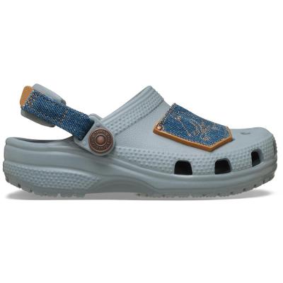 Sandália Crocs Classic Denim Adjustable Backstrap Clog T Concrete