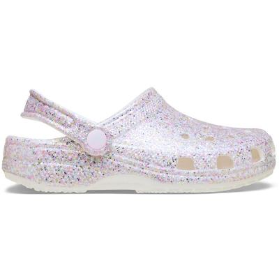 Sandália Crocs Classic Fantasy Glitter Clog K White