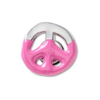 Jibbitz™ Sinal da Paz Prata e Rosa Único