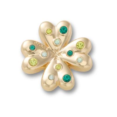 Jibbitz™ Trevo de Gema SMT Dourado Único