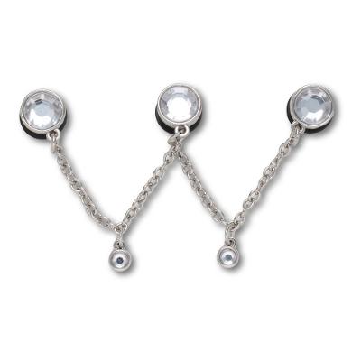 Jibbitz™ Corrente de Prata Com Tripla Pedras SMT Único