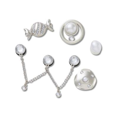 Jibbitz™ Prata e Pérola Pack Com 5 Peças Único